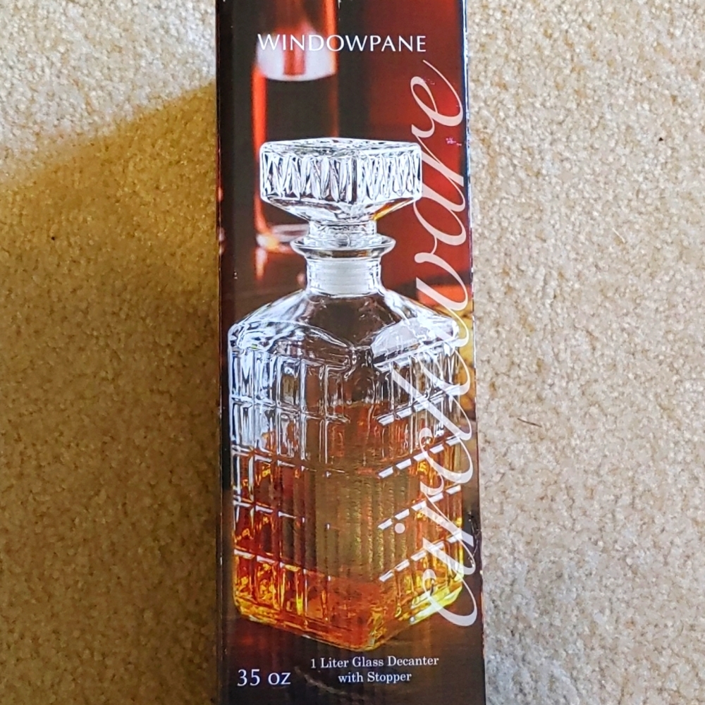 Cut Glass Decanter with Stopper, New